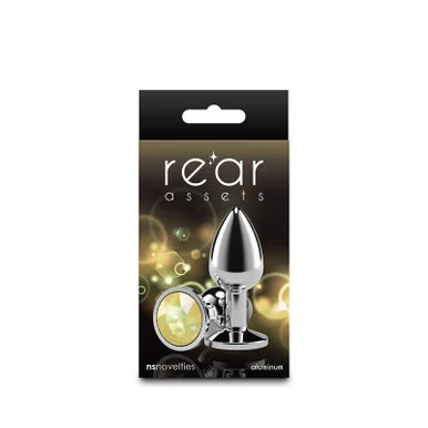 Rear Assets Silver Small Yellow Gem - Adult Toys
