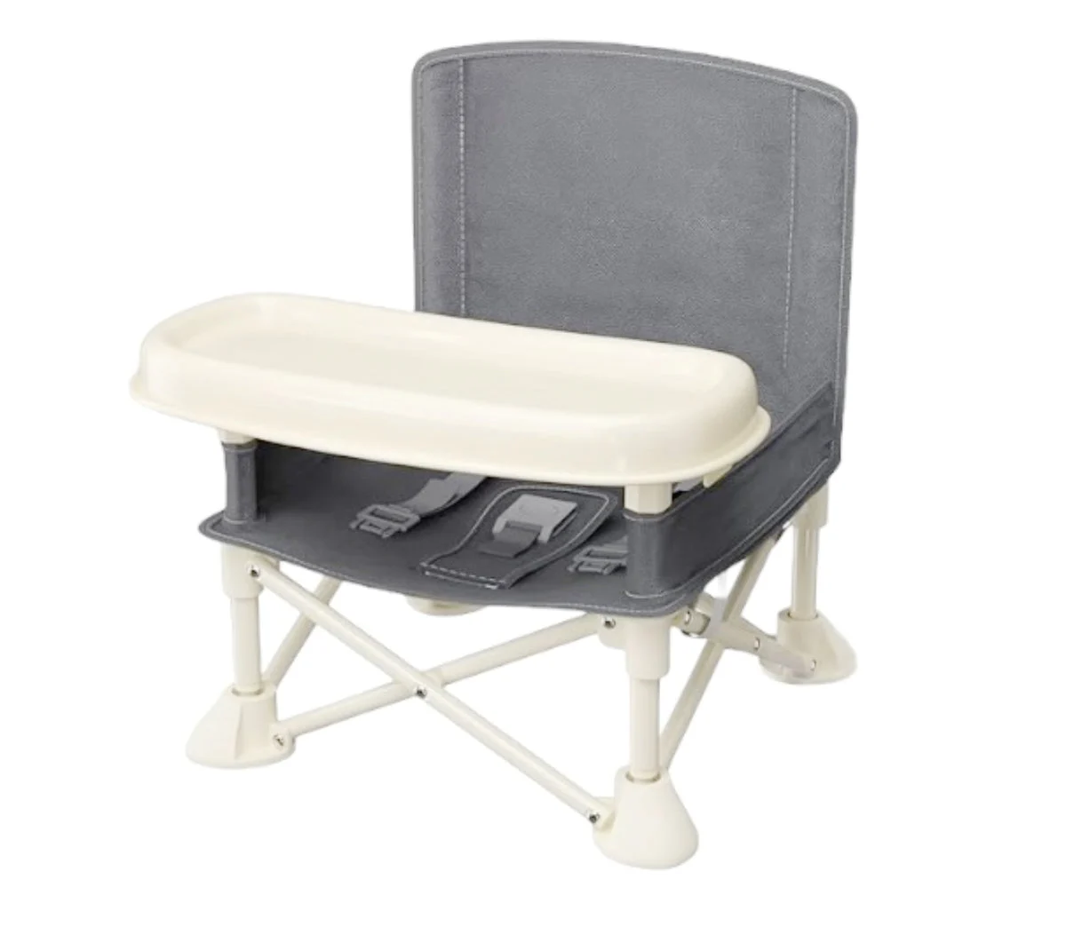 GREEN WALNUT Portable Baby Chair | Camp Chair | Booster Seat With Removable Tray (Grey)