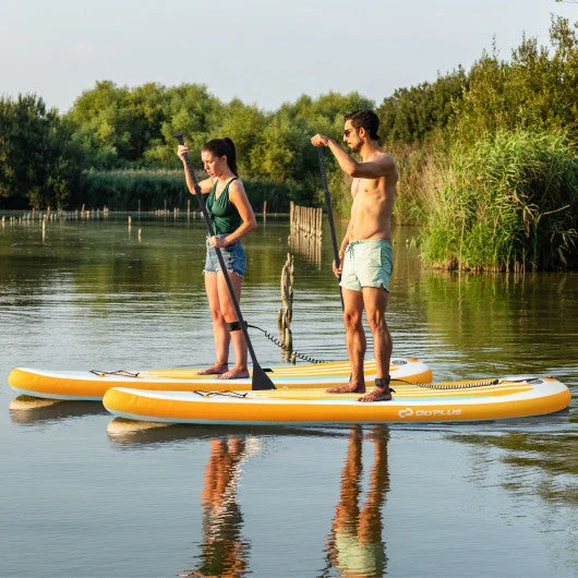 COSTWAY Inflatable Stand Up Paddle Board With Adjustable Paddle and 3 Fins for Adults and Youths-L