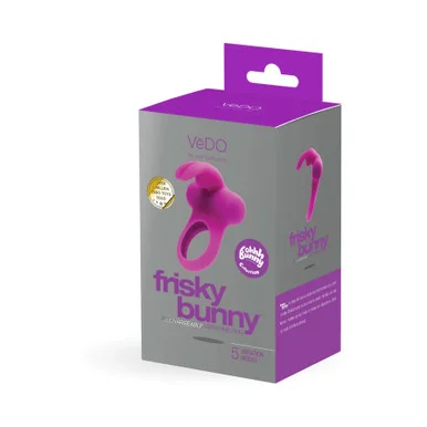 Frisky Bunny Vibrating Ring Perfectly Purple - Adult Toys