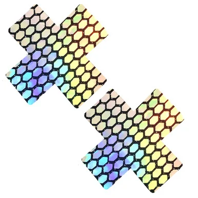 Mirrored Mayhem Super Holographic X Factor Nipztix Pasties - Adult Toys