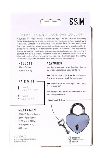 Heartbound Lace Day Collar - Adult Toys