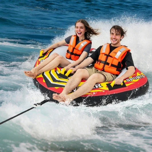 COSTWAY Towable Tube With Quick Connector and Drainage for Boating