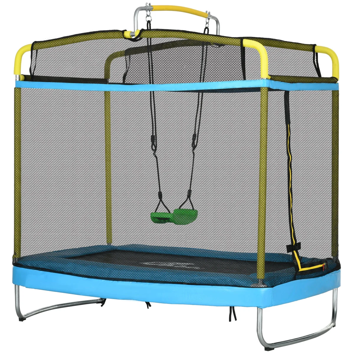Qaba 3-in-1 Trampoline for Kids, 6.9' Kids Trampoline with Net, Light Blue