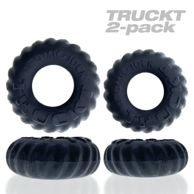 Truckt 2 Piece Cockring Set Atomic Jock - Night Black
