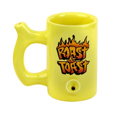 Roast and Toast Pipe Mug - Yellow Graffiti