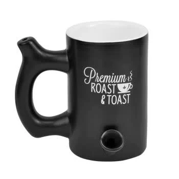 Roast and Toast Premium Pipe Mug - Matte Black