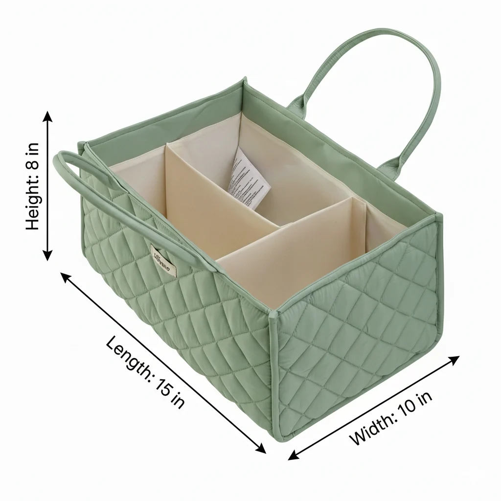 SUNVENO Quilted Diaper Caddy Organizer