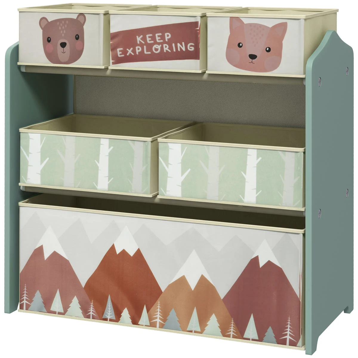 Qaba Toy Organizer with 6 Storage Bins, 25