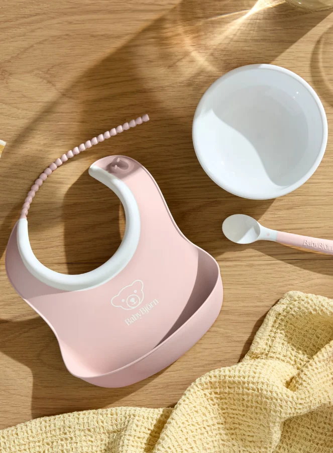 BabyBjörn Baby Feeding Set, 3 Pieces - Powder Pink