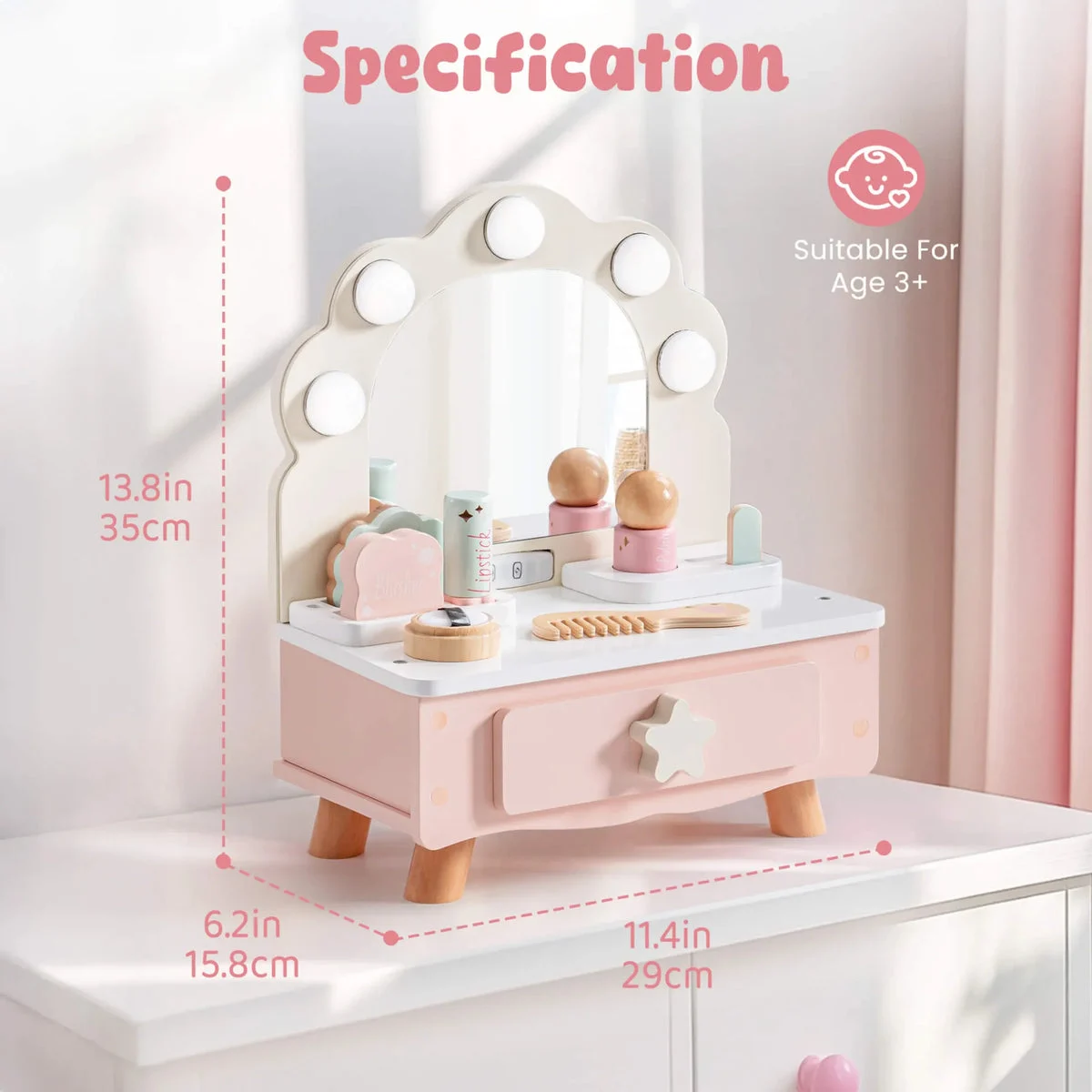 ROBUD Shell Tabletop Vanity - Pink