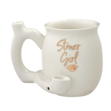Stoner Girl Pipe Mug - White
