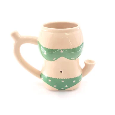 The Bikini Babe Pipe Mug (Green) - Smoke Shop
