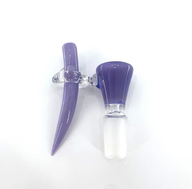 The Crush Glass: 14mm Male Bowl with Removable Horn Poker - Smoke Shop