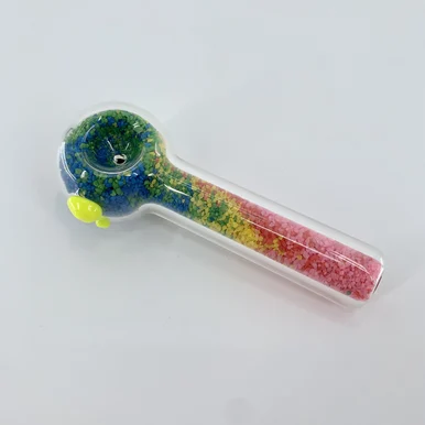 The Crush Glass: Colored Layered Sand Hand Pipe (5") - Smoke Shop