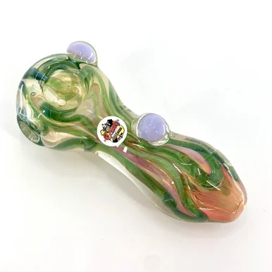 The Crush Glass: Heavy Slime Marble Pipe (4") - Smoke Shop