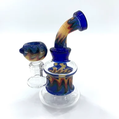 The Crush Glass: Mini Full Reversal Wig Wag Water Pipe (5") - Smoke Shop