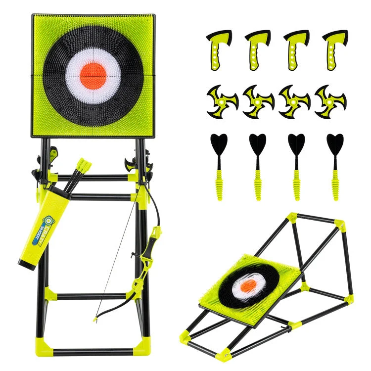 COSTWAY 4 in 1 Throwing Target Set Kids Throwing Game With Bristle Target