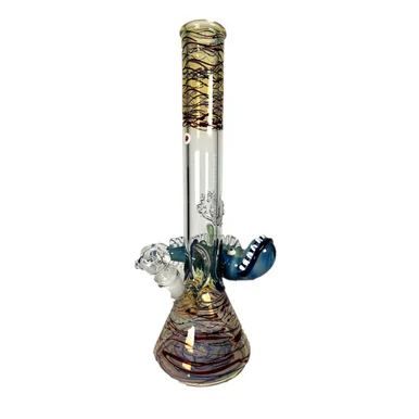 Handblown Deep Sea Anglerfish Beaker – Heady Line-Work Edition (16")