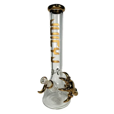 Juicy Glass "Dragon's Claw" Beaker – Luxury Metallic Gold Edition (15") - Smoke Shop