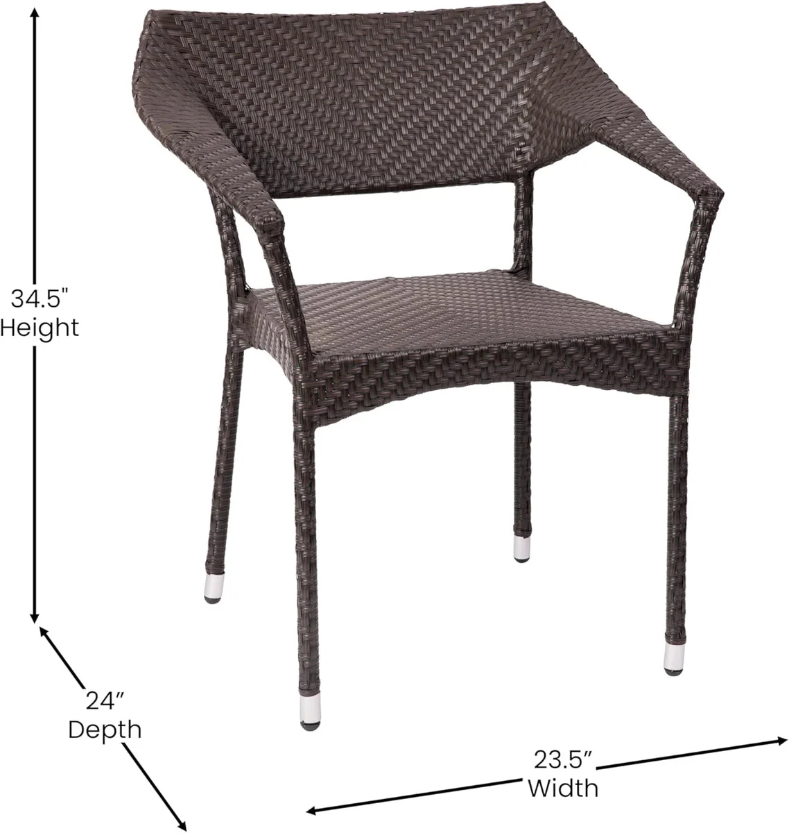 Wildon Home® Gray PE Rattan Wicker Patio Dining Chair Espresso