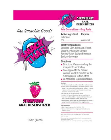 Smack That Anal Desensitizer Strawberry 1.5oz - Adult Toys