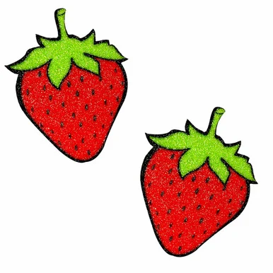 Juicy Strawberry Glitter Nipple Cover Pasties - Adult Toys