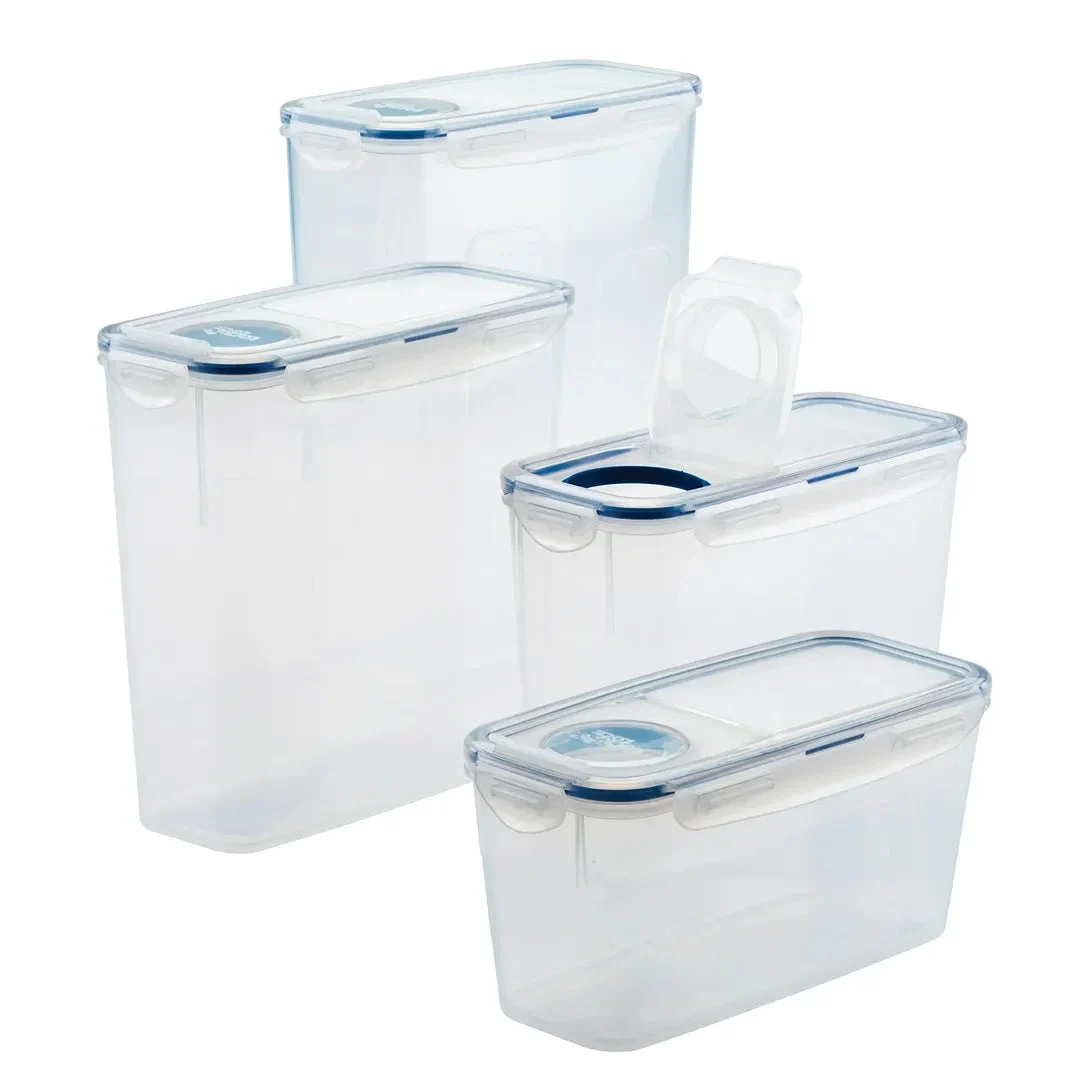 Lock n Lock Pantry Rectangular Storage Container Set, 4-Piece, Clear