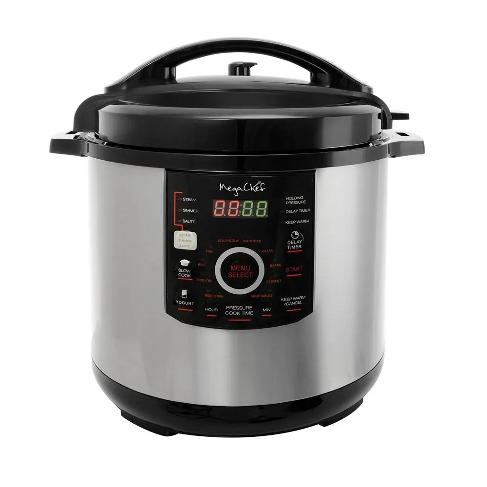 Megachef 12qt Digital Pressure Cooker - Silver