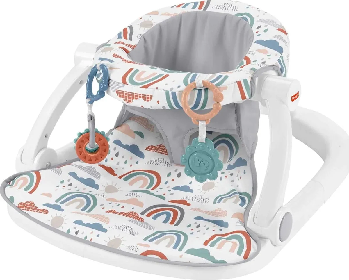 Fisher-Price Portable Baby Chair Sit-Me-Up Floor Seat - Rainbow Showers