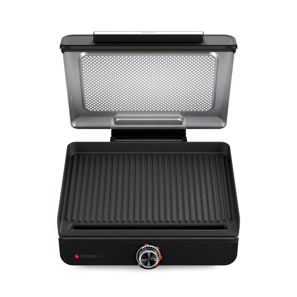 Ninja Sizzle 4-6 Serving Indoor Electric Grill W/ Nonstick Grill Plate Edge-to-Edge Heating GR100
