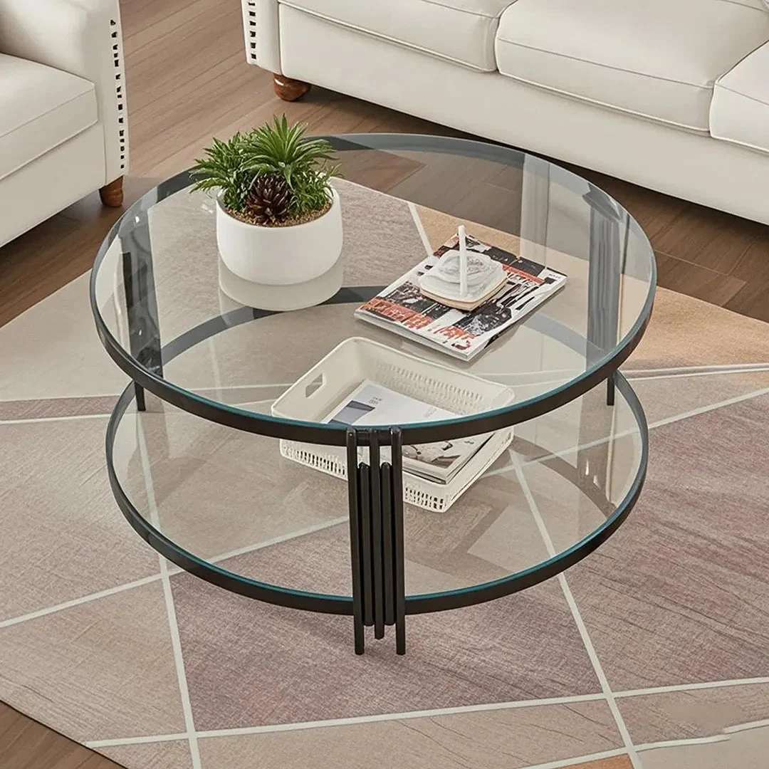 Wrought Studio™ Glass Top Coffee Table - Black