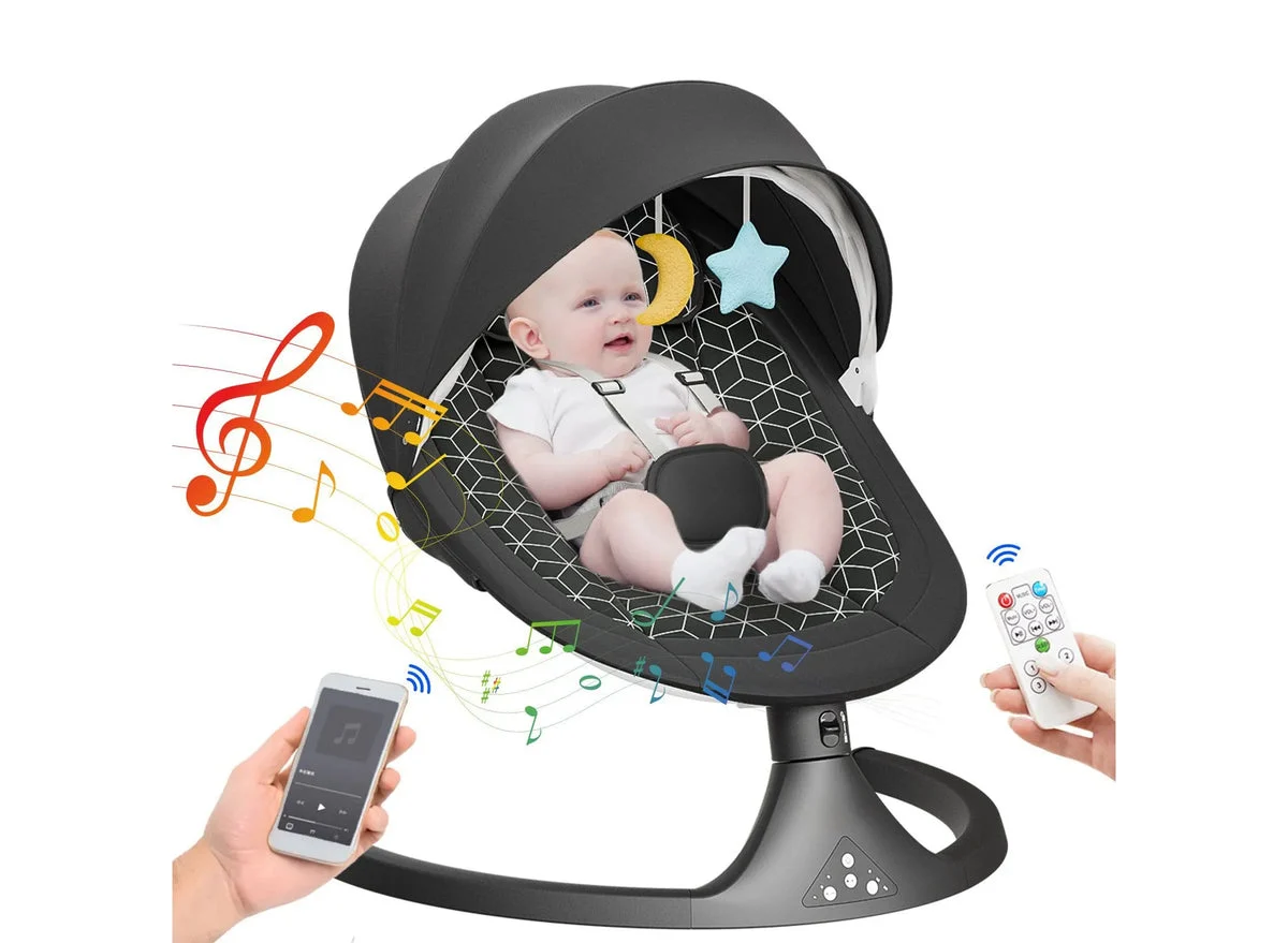 TUMAJUP Baby Swing for Infants with Bluetooth - Black