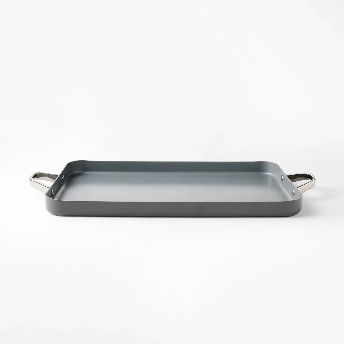 Figmint Ceramic Coated Aluminum Double Burner Griddle - Dark Gray