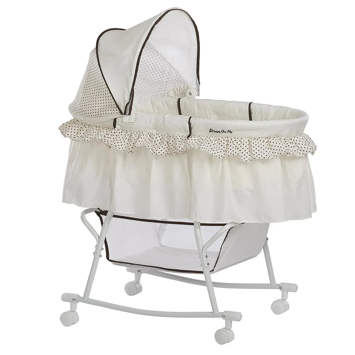 Dream On Me Lacy Portable 2-in-1 Bassinet & Cradle in Cream