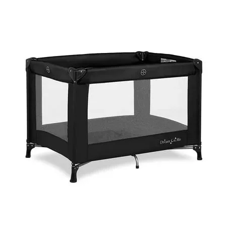 Dream On Me Nest Portable Play Yard with Carry Bag and Shoulder Strap - Black