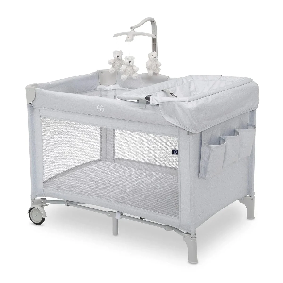 Delta Children BabyGap Deluxe Play Yard - Gray Stripes