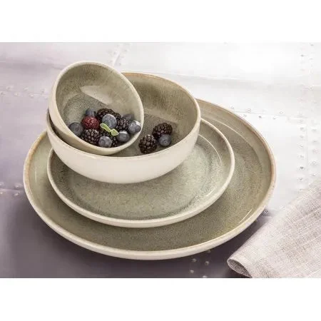 Sango Resona Moss Green 16 Piece Dinnerware Set, Service for 4 - Moss Green