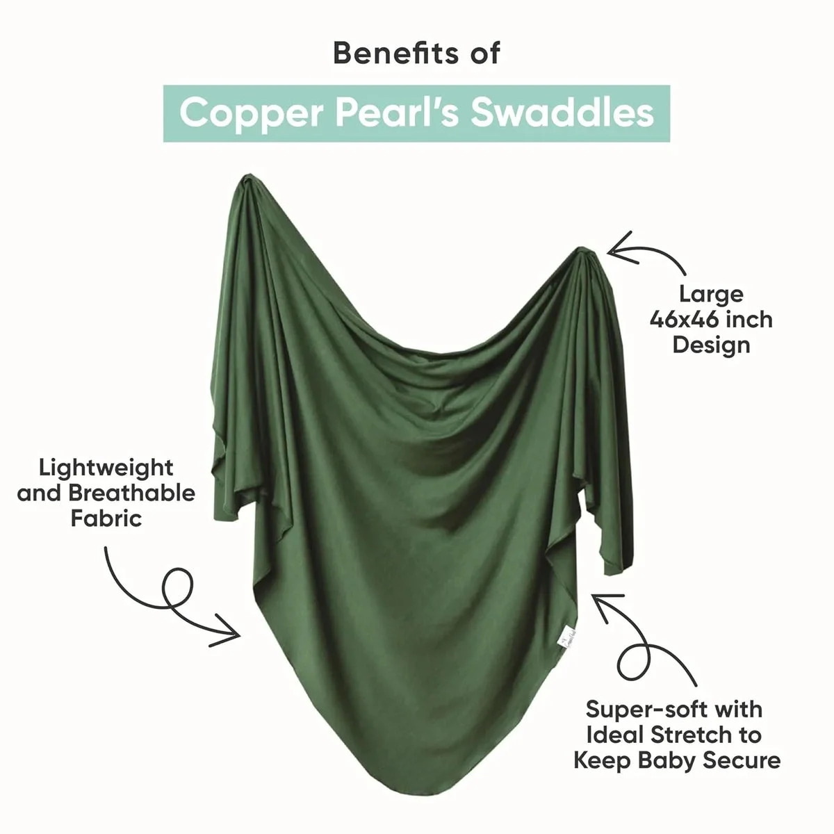Copper Pearl Large Premium Knit Baby Swaddle Receiving Blanket