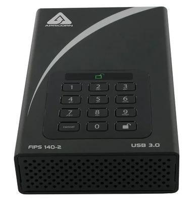 Apricorn Aegis Padlock Dt Fips Adt-3pl256f-2000 2 Tb External Hard Drive - Usb 3.0 - 7200 Rpm - 8 Mb Buffer - Desktop (adt-3pl256f-2000)