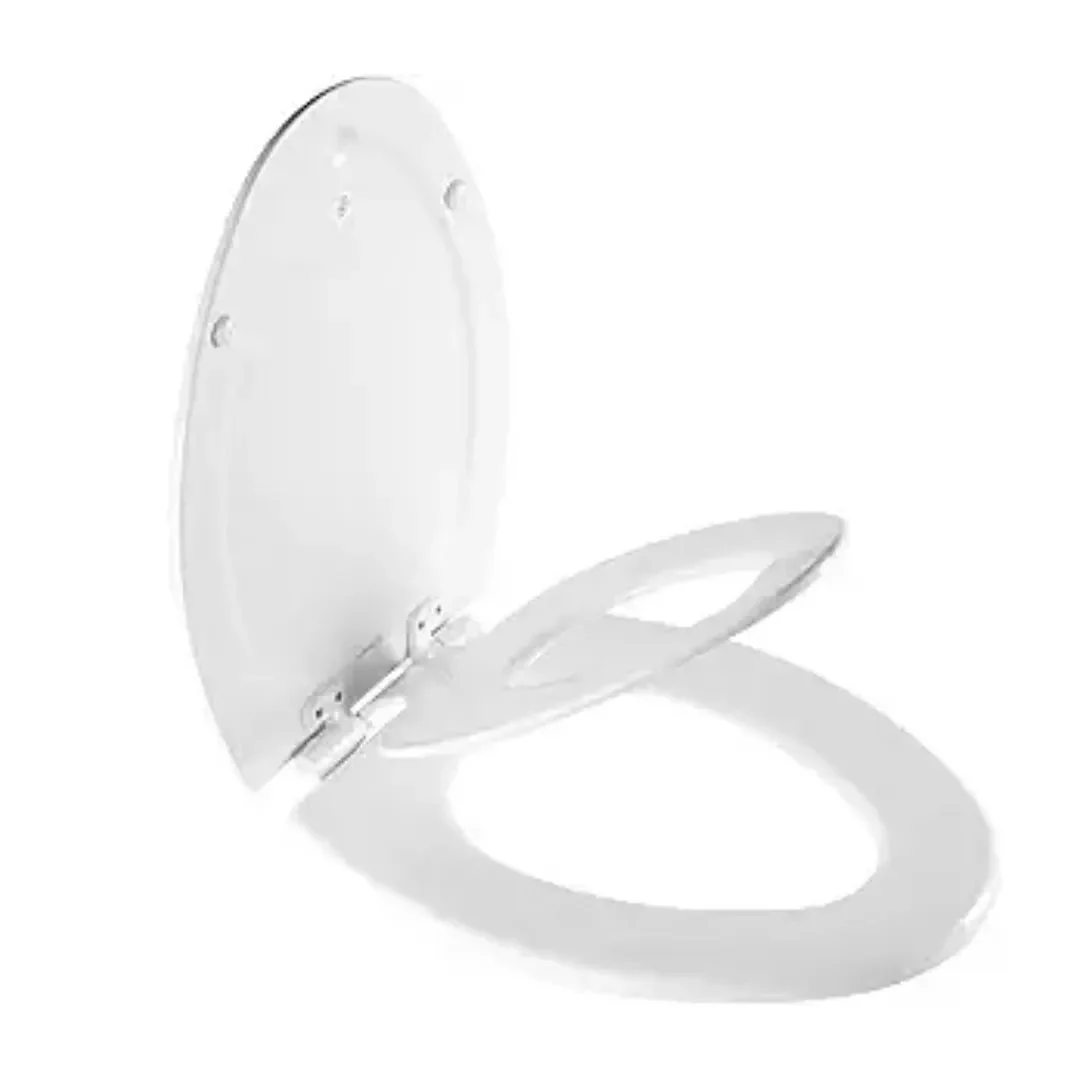 Mayfair Elongated Toilet Seat with Built-In Potty Training Seat - White