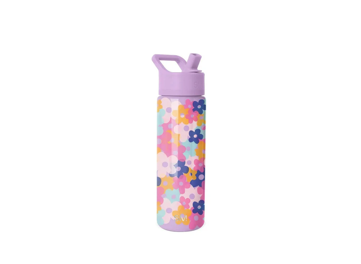 Simple Modern 22oz Summit Flower Power Water Bottle - Purple