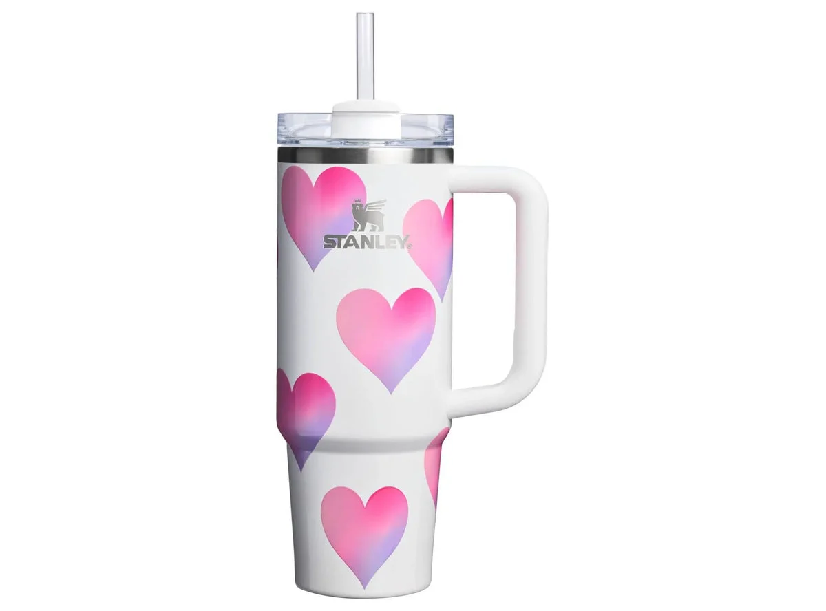 Stanley Valentine's Day 30 oz Stainless Steel H2.0 Flowstate Quencher Tumbler - Frost Heart Gradient