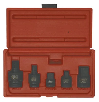 Sunex 3305 5 Piece 3/8" And 1/2" Drive Adapter And Universal Joint Impact Set