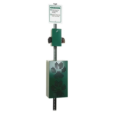 Tatco Dog Waste Station Trash Can - Powder Coated Aluminum - Green (tco-28000)