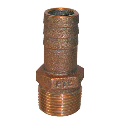 Groco PTH-1250 1-1/4" Npt X 1-1/4" Id Bronze Pipe To Hose Straight Fitting