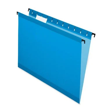 Esselte Surehook Reinforced Hanging File Folder - Letter - 8.50" X 11" - 1/5 Tab Cut - Blue - 20 / Box (615215BLU)