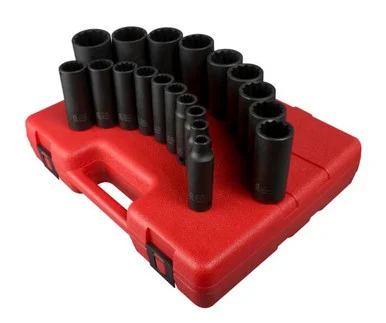 Sunex 2820 Tools 19-piece 1/2 In. Drive 12-point Fractional Sae Fractional Deep Impact Socket Set