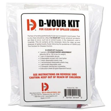 Big D Industries BGD169 D'vour Clean-up Kit, Powder, All Inclusive Kit, 6/carton