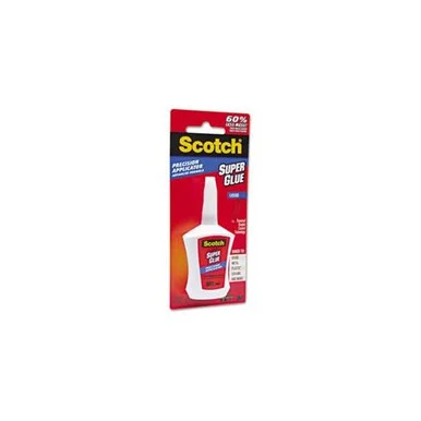 Scotch Super Glue Liquid W/precision Applicator - 0.14 Oz - 1each - Clear (AD124)